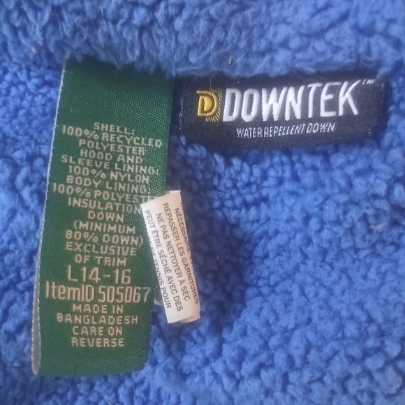 L.L. Bean Kids DOWNTEK Water Proof Puffer Jacket - Dark Gray Sz 14-16. - Picture 8 of 9